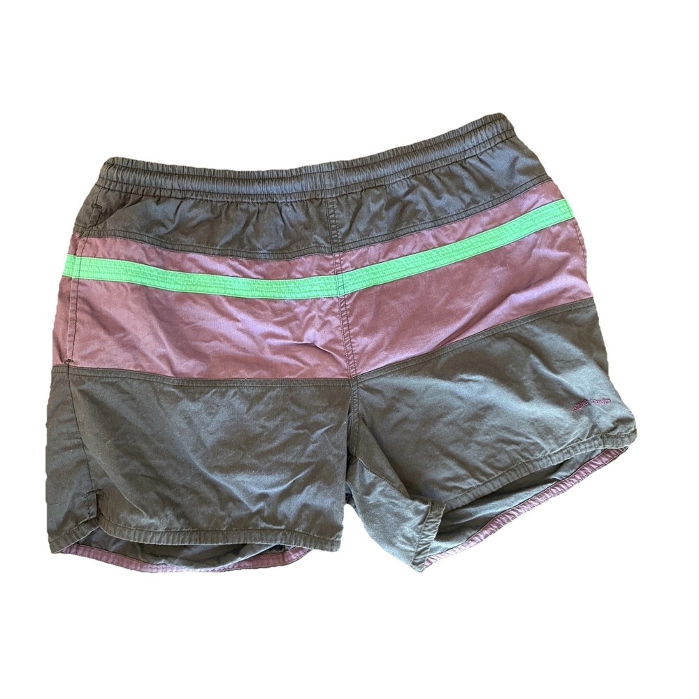 VTG  80s Pierre Cardin Colorblock Swim Trunks short  Mens Large Blue Retro  Mesh